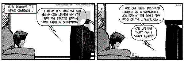 The Boondocks on Tuesday September 25, 2001 Comic Strip