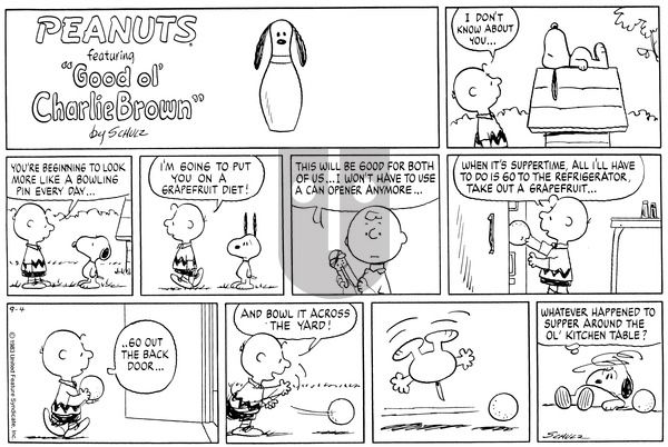 Peanuts on Sunday September 4, 1983 Comic Strip