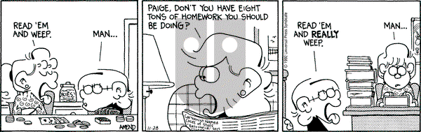 FoxTrot on Saturday November 28, 1992 Comic Strip