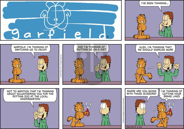 Garfield on Sunday March 30, 2025 Comic Strip