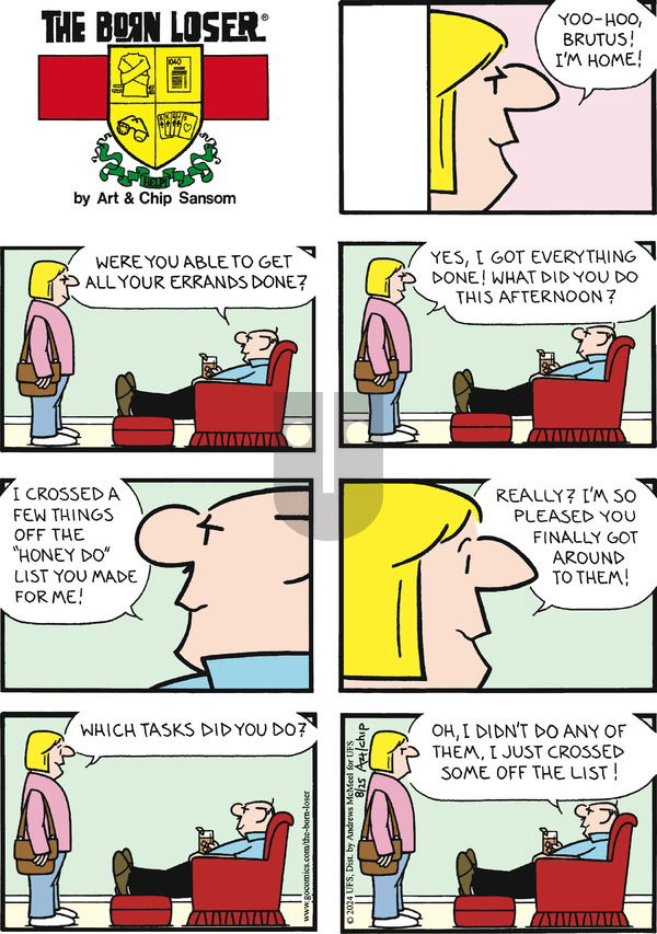 The Born Loser on Sunday August 25, 2024 Comic Strip