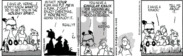 Over the Hedge on Friday November 30, 2001 Comic Strip