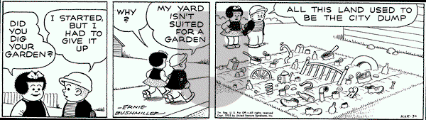 Nancy on Wednesday March 30, 1955 Comic Strip