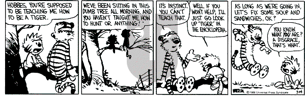 Calvin and Hobbes - Monday March 14, 1988 Comic Strip