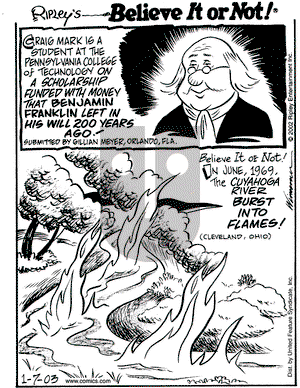 Ripley's Believe It or Not on Tuesday January 7, 2003 Comic Strip