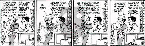 Doonesbury on Saturday August 21, 1982 Comic Strip