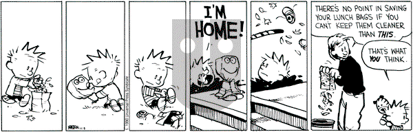 Calvin and Hobbes on Friday November 9, 1990 Comic Strip