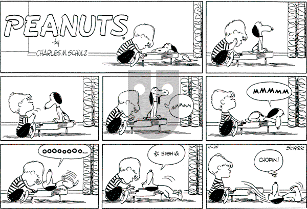 Peanuts - Sunday November 25, 1956 Comic Strip