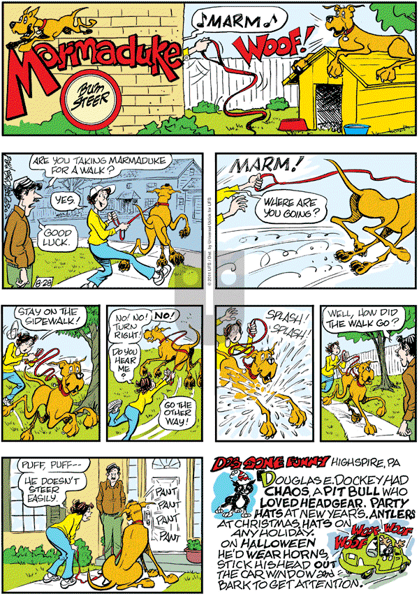 Marmaduke on Sunday August 28, 2011 Comic Strip