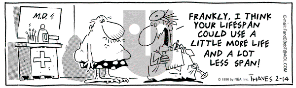 Frank and Ernest on Wednesday February 14, 1996 Comic Strip