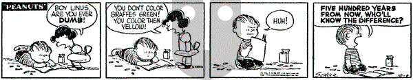 Peanuts on Thursday October 6, 1955 Comic Strip