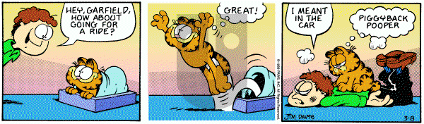 Garfield on Wednesday March 8, 1989 Comic Strip