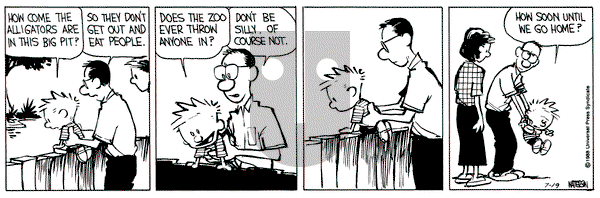 Calvin and Hobbes on Tuesday July 19, 1988 Comic Strip