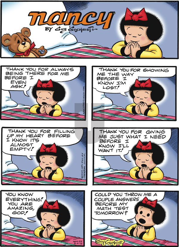 Nancy on Sunday November 29, 2015 Comic Strip