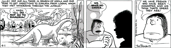 Alley Oop on Monday April 1, 2002 Comic Strip