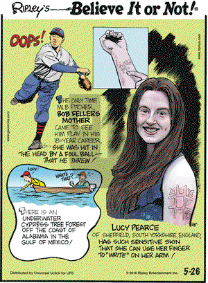 Ripley's Believe It or Not on Thursday May 26, 2016 Comic Strip