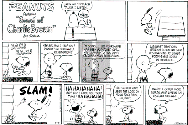 Peanuts - Sunday February 8, 1981 Comic Strip