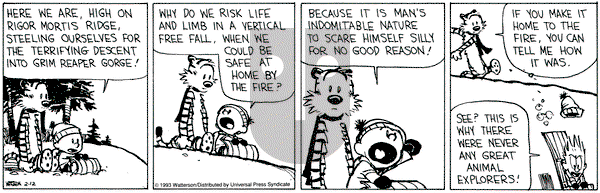 Calvin and Hobbes on Friday February 12, 1993 Comic Strip
