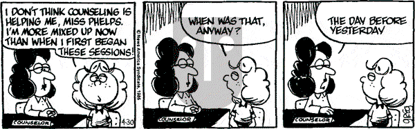 Luann on Tuesday April 30, 1985 Comic Strip