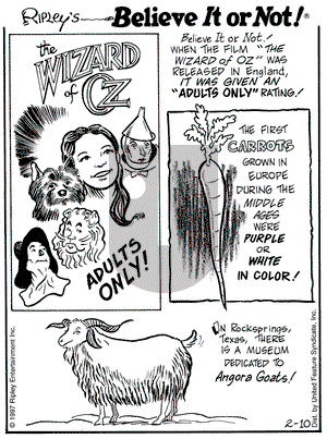 Ripley's Believe It or Not on Monday February 10, 1997 Comic Strip