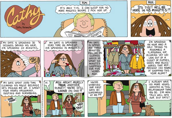Cathy Classics on Sunday April 13, 1997 Comic Strip