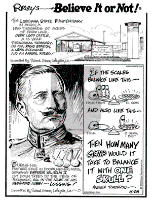 Ripley's Believe It or Not on Tuesday August 28, 2007 Comic Strip