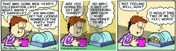Garfield on Tuesday January 1, 1985 Comic Strip