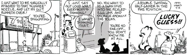 Over the Hedge on Thursday July 11, 1996 Comic Strip