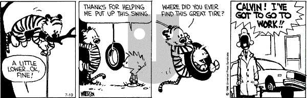 Calvin and Hobbes - Friday July 19, 1991 Comic Strip