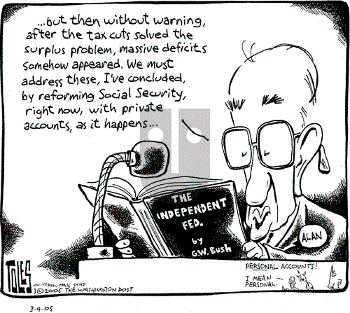 Tom Toles on Friday March 4, 2005 Comic Strip