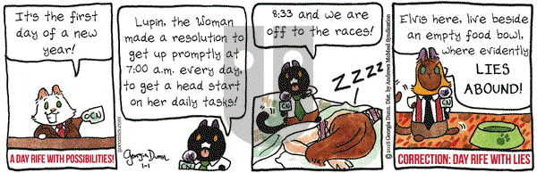 Breaking Cat News on Monday January 1, 2018 Comic Strip