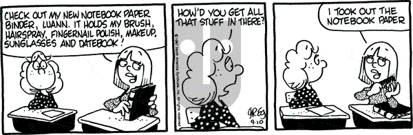 Luann on Thursday September 10, 1987 Comic Strip