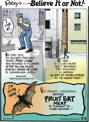 Ripley's Believe It or Not on Saturday March 9, 2013 Comic Strip