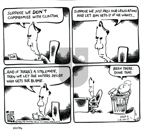 Tom Toles on Monday March 25, 1996 Comic Strip