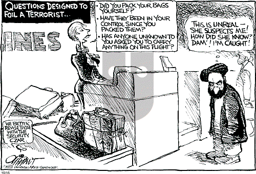 Pat Oliphant on Tuesday October 16, 2001 Comic Strip