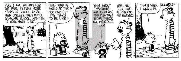 Calvin and Hobbes - Monday April 18, 1988 Comic Strip