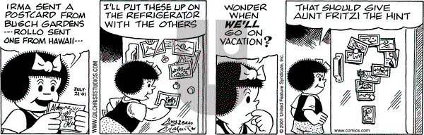 Nancy on Saturday July 21, 2001 Comic Strip