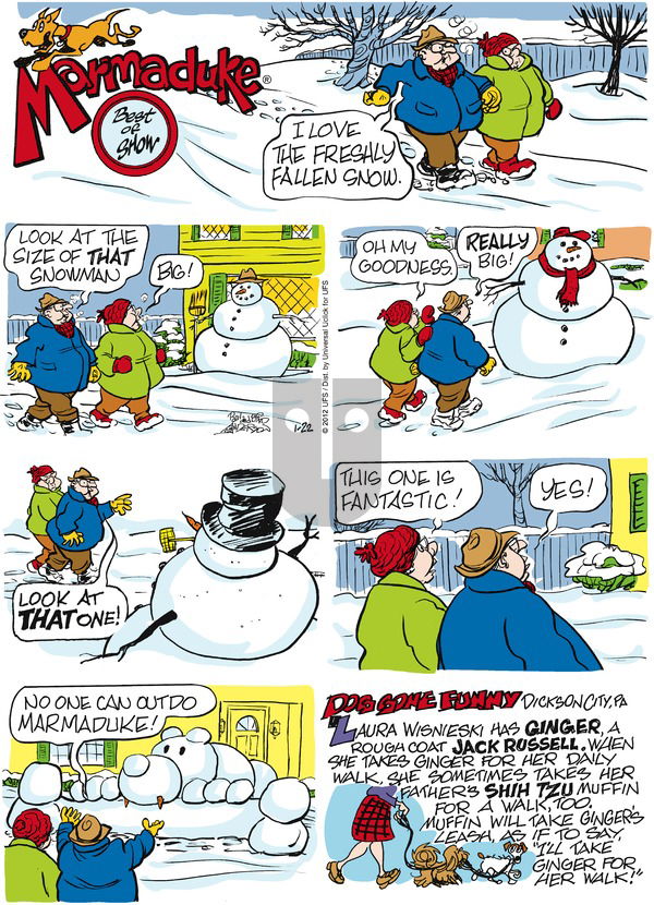 Marmaduke on Sunday January 22, 2012 Comic Strip