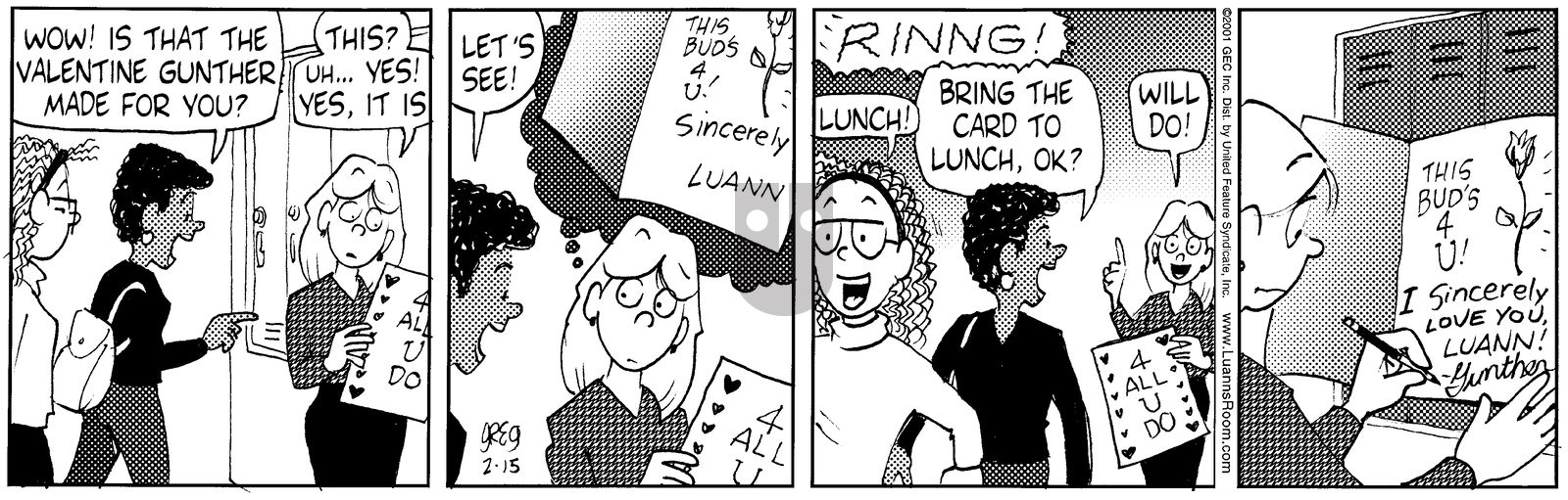 Luann - Thursday February 15, 2001 Comic Strip