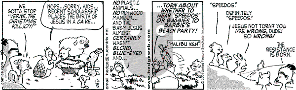 Over the Hedge on Wednesday December 5, 2001 Comic Strip