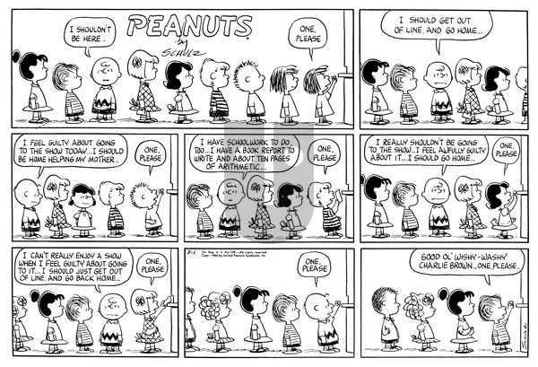 Peanuts on Sunday March 1, 1964 Comic Strip