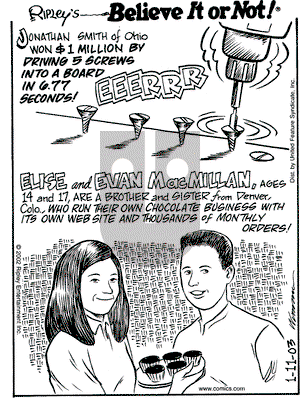 Ripley's Believe It or Not - Saturday January 11, 2003 Comic Strip