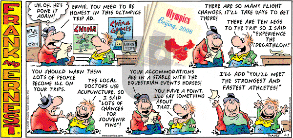 Frank and Ernest on Sunday August 3, 2008 Comic Strip