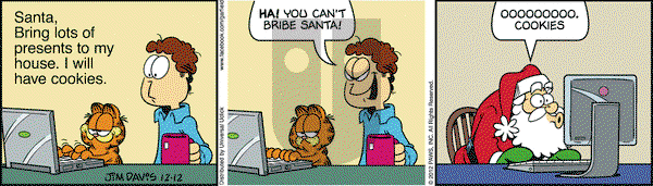 Garfield on Wednesday December 12, 2012 Comic Strip