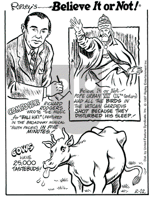 Ripley's Believe It or Not on Wednesday February 12, 1997 Comic Strip