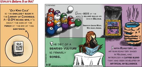 Ripley's Believe It or Not - Sunday September 15, 2024 Comic Strip