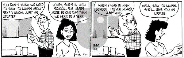 Luann - Friday April 2, 2004 Comic Strip