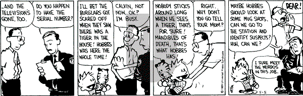 Calvin and Hobbes - Friday May 5, 1989 Comic Strip