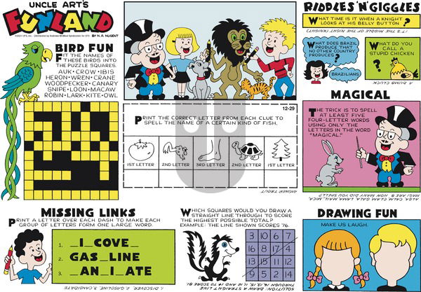 Uncle Art's Funland on Sunday December 29, 2024 Comic Strip