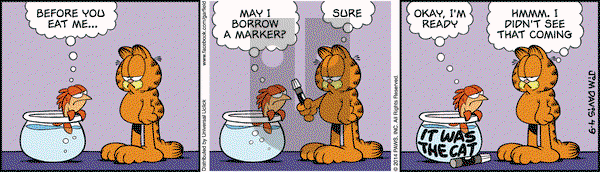 Garfield on Wednesday April 9, 2014 Comic Strip